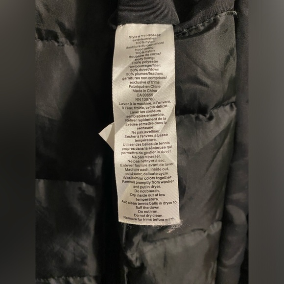 Thyme Maternity Down Filled Hooded Black Puffer Coat Black Size Large GUC - Picture 6 of 6